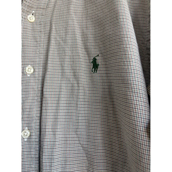 Ralph Lauren Yarmouth Button Down Shirt Men 15 1/2 32/33 Long Sleeve Houndstooth - Picture 4 of 5